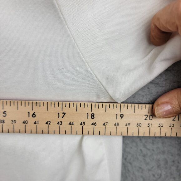 Liz Golf Polo Shirt Womens L Cream Pink Trim Silver Logo Buttons Embroidered - Picture 8 of 13